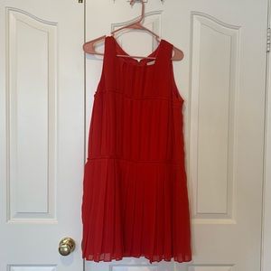 Ann Taylor Loft red pleated dress, size 8